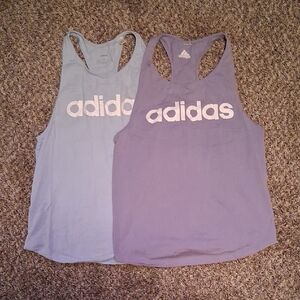 Adidas Blue and Purple Tank Tops